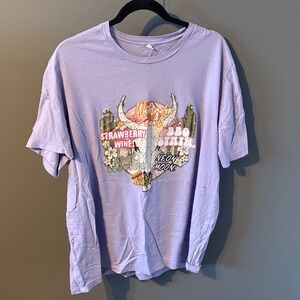 Lavender Graphic Raised on 90s Country  T-Shirt